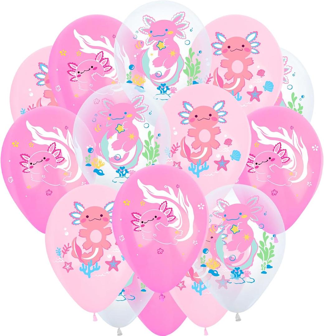 30pcs Axolotl Balloons for Axolotl Birthday Party Decorations Pink Axolotl Party Decoration Supplies Axolotl Theme Party Animal Party Pet Party Summer Camp Decor Supplies