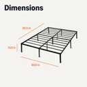 Amazon Basics Metal Bed Frame, Non-Foldable Platform with Under-Bed Storage Space, Durable Steel, Protective Floor Pads, Easy Assembly, Queen, 14 Inch ( Non - Foldable)