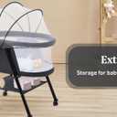 GYARING Baby bassinets,3 in1 Baby Crib, Sturdy, Portable & Easy to Assemble,Mosquito net and Portable Bag Included. (Black)
