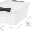 IRIS USA 13 QT Plastic Storage Box with Lid and Latches - 6 Pack - BPA-Free, Discreet Organizing Solution, Durable Nestable Stackable Containers, Secure Pull Handle - Pearl