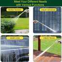 Upgrade Water Hose Nozzle Long Rod Garden Hose Nozzle Heavy Duty Metal Brass Sprayer 360 Rotaing Spray Gun for Car Wash, Plants and Lawn,Patio Gardening, Pets Shower Hose Nozzle + Quick Connector