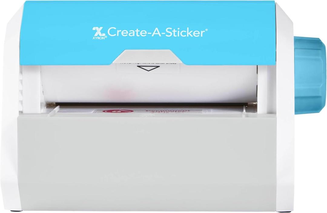 Xyron Create-a-Sticker, 5" Sticker and Label Maker Machine for Small Business and DIY Crafts, Includes Permanent Adhesive, Pre-Loaded (0501-05-10A)