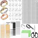 TUMPETYRing Size Adjuster Kit for Women & Men Includes Invisible Spacer, Silicone Tightener, Fastener clasp, Measuring Tool (Transparent-Totals 122 pieces)