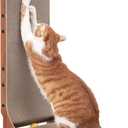 FUKUMARU Cat Scratcher, 26.8 Inch Cat Scratch Pad for Indoor Cats, L Shaped Cardboard Vertical Cats Scratching Board with Ball Toy, Walnut Color, 1 Pack