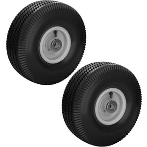 105-3471 Front Wheel & Tire Assembly 4.10x3.50-4, Compatible with Toro TimeCutter & Exmark Quest Z-Turn Lawn Mowers, 3/4" Bore, 4-1/4" Hub with Grease Fitting, Heavy-Duty Replacement Wheels (2 Pack)