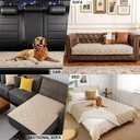 fuguitex Waterproof Dog Blanket, Pet Friendly Reversible Throw Essential for Small Dogs, Tear Resistant Leakproof Washable Couch Cushion Bed Protector Cover for Indoor Furniture30"*70",Beige+Cream