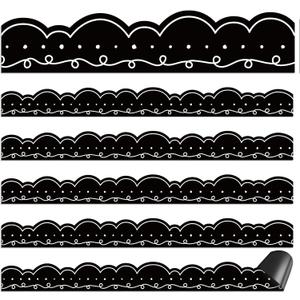 24 Pcs Magnetic Borders for Classroom Whiteboard Magnetic Strip Bulletin Board Borders School Classroom Chalkboard Trim Decorations for School Teacher Decorations(Black)