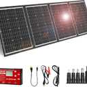 DOKIO 200W 36V Portable Foldable Solar Panel Kit, Compact 19x26.4in Design 9.7lb with Standalone Controller and USB, Monocrystalline Charger for 24V Batteries, Power Stations, RV Camping Emergency Use