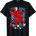 It's My 5th Birthday Spider Theme Party 5 Year Old Boys Kids T-Shirt, XS