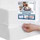 Moonsea Waterproof Twin XL Mattress Protector, White, 8-10 Inches Deep Pocket, Zippered