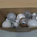 Jenaai 6 Ft Christmas Bulb Ball Garland with LED Lights Christmas Lighted Bulb Garland Ornament Xmas Tree Balls Decor Hanging Balls Decoration for Tree Fireplace(Silver, White)