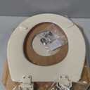 Bemis 500EC Durable Wood Toilet Seat with Easy Clean Hinges, Made in USA, Round, Almond