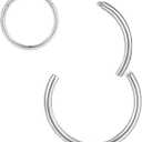 ORANGELOVE Hypoallergenic Nose Rings 20G 18G 16G 14G 12G 10G 8G 316l Surgical Steel Septum Jewelry Hinged Segment Ring Body Piercing Nose Hoop Lip Rings Nose Helix Cartilage Rook Earrings