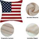4th of July Pillow Covers 18x18 Independence Day Memorial Day Outdoor Decor Throw Pillows for Couch American Flag Patriotic Star and Stripes Pillowcase Decorative Cushion Case for Sofa Set of 2