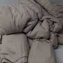 Andency Comforter King Size Set Khaki, 3 Pieces Boho Tufted Fall Bedding Comforters & Sets for King Bed, Soft Fluffy Tan Bed Set (104x90In Comforter & 2 Pillowcases)