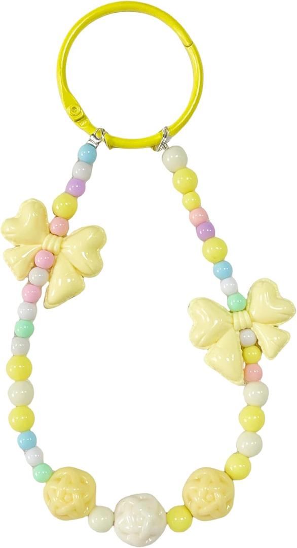 Bow Bag Charm, Cute Keychain, Aesthetic Keychain, Bag Accessories Charms for Handbag, Backpack(Yellow)