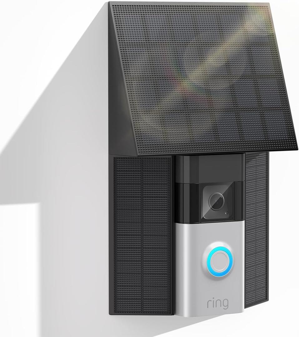 4W Solar Charger Compatible with Ring Battery Doorbell (USB-C Port) Waterproof Continuously Ring doorbell Solar Panel-Black 1 Pack
