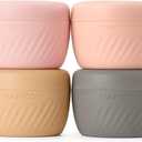 TakeToday Travel Containers for Toiletries, Leak-Proof, TSA Approved, Refillable Silicone Cylindrical Cream Jars with Lid for Cosmetic Toiletry, 3oz, 4 Pack, Apricot
