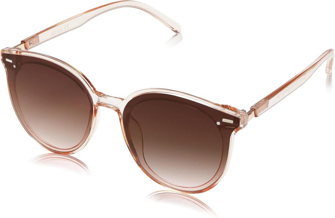 SOJOS Sunglasses Womens Trendy 2025 Classic Round Retro Vintage Shades Large Frame Sunnies SJ2067 (Brown)
