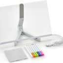 LED Note Board with 7 Colors LED Drawing Board with Stand Light Up Dry Erase Board Acrylic Include Adapter for Kids, Room/Store/Office/Festival/Gift(11.7"x15.8")