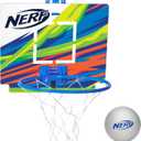 Nerf Nerfoop - The Classic Mini Foam Basketball and Hoop - Hooks On Doors - Indoor and Outdoor Play - A Favorite Since 1972 (Blue)