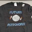 Future Astronomer Children's Star Galaxy Moon Rocket Ship T-Shirt (Small, Black)
