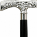 Deluxe Brass Walking Stick with Silver Handle, Elegant Support Cane for Men and Women