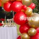 SUWEN Red and Gold Balloons Set 60PCS Latex Shiny Helium 12 Inch Red Gold Balloons for Birthday Graduation Anniversary Party Decorations