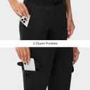 TBMPOY Women's Cargo Sweatpants Straight Leg High Waisted Wide Leg Athletic Pants Zipper Pockets Bottom Trendy Black S (Black, S)