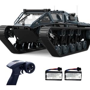 XINGRUI 1:16 Scale Remote Control Car Military Crawler Off-Road RC Tank with 4WD, Adjustable Speed/Steering, 2 Batteries & Openable Doors – All-Terrain RC Truck for Kids Adults, Birthday Gifts