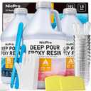 Nicpro 1.5 Gallon Deep Pour Epoxy Resin Kit, 2 to 4 Inch Depth High Gloss & Clear, Bubble Free Epoxy Resin for Craft River Table,Wood Filler, Bar Top, Coating Casting, Self Level 2:1