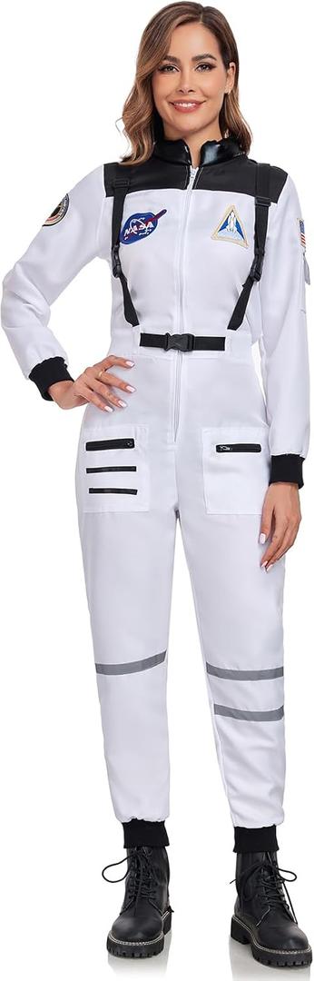 SIZGAROOT Astronaut Costumes Women Adult Halloween Womens Space Suit Astronaut Costume (Medium, White) SIZGAROOT Astronaut Costumes Women Adult Halloween Womens Space Suit Astronaut Costume (Medium, White)