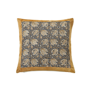 Palm & Loom 100% Cotton Linen Cushion Cover - Aira Decorative Throw Pillow Case with Mint Green & Blue with Ruffle - Modern Traditional Living Room, Bedroom Pillow Cover (Aira, 20" x 20" (Pack of 1)