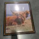 Black Gold 16x20 Picture Frame with Mat, Vintage Wood Photo Frame for Real Glass, Matted 11x14 or 16 x 20 Photos, Easy Photo Changes, Wall Hanging, Antique Ornate Wall Art