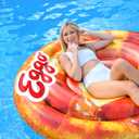 Giant Eggo Waffle 5 Feet Large Round Inflatable Pool Float, Raft, Beach & Lake, Tanning Lounger, Durable Vinyl