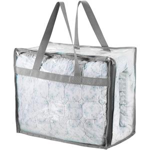 Vinyl Storage Bags for Sheet, Thin Blanket, Sofa Pillow, Clothes (Grey)