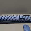 Ubxxziy Wireless Keyboard and Mouse | Cute Colorful Keyboard and Mouse with 2.4GHz Cordless Retro Typewriter Keyboard | Auto-Sleep | USB Receiver for Windows PC/Laptop - Blue Gradient