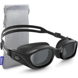 OMID Swim Goggles, P3 Anti-Fog Swimming Goggles for Men Women Anti-UV Goggles (A0-allblack-smoke)