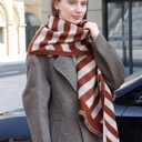 Wander Agio Diagonal Checkered Scarf Winter Shawl Thick Cashmere-Like Soft Wrap Warm Scarves Womens Plaid Shawls