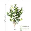 47 inch 2 Pack Artificial White Camellia Trees with Ground Spike