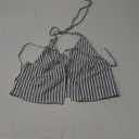 SweatyRocks Women's Sexy Striped Tie Front Halter Tops Sleeveless Drawstring Summer Cami Tops (Light Grey), Small