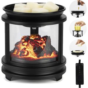 MOAFINA Wax Melt Warmer with Timer,Campfire Wax Warmer,4-in-1 Oil Burner Electric Candle Wax Warmer,Wax Warmer for Scented Wax Melts,Wax Melter Fragrance Warmer for Home Office Bedroom Gifts & Decor (Black)
