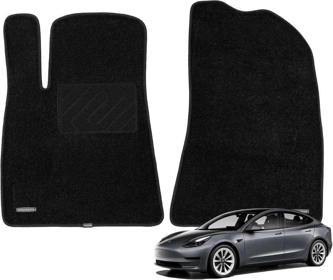WENNEBIRD Front Carpet Floor Mats for Tesla Model 3 2017-2023, 2Pc