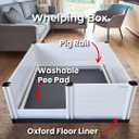 Whelping Box for Dogs & Puppies Premium 48" Modular Design with Easy-Open Door, Pig Rails, Oxford Floor Liner & Washable Pee Pad Indoor/Outdoor, Easy-Clean & Durable