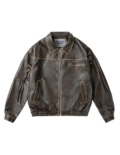 Aelfric Eden Jackets Multi Pocket Faux Leather Cropped Jacket Classic Vintage Comfy Soft Coats 2026 Trendy Outfits Size S