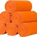 Fleece Blanket Bulk Pack of 6 Cozy Fleece Throw Blankets 50x60 Warm Soft Lightweight Breathable Pet-Friendly for Decorative Bed Sofa Wedding Gifts Camping (Orange)