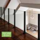 Glass Railing Mid Post 35.8",304 Stainless Steel Glass Balustrade Post with Spigot Slots for Indoors & Outdoors Railing of Deck,Balcony,Attic,Staircase (Mid Post,Black)