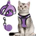 FAYOGOO Cat Harness, Cat Leash and Harness Set for Walking Escape Proof, Harness for Small Cats/Small Dogs, Large Kitten/Puppy Harness and Leash, Harness for Cats,XXL(Modern Violet, Medium) (M(Chest 10-12"))
