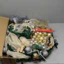 6FT Pop Up Christmas Tree with Lights, Collapsible Artificial Christmas Tree with 8 Lighting Modes and Timer Remote, Easy Storage, Pre-Lit Xmas Tree for Home Office Apartment Party Holiday Decor (Green Stripes)