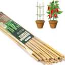 Cambaverd Bamboo Garden Stakes 3 Feet Plant Stakes for Roma Tomatoes Sunflowers Beans Potted and Climbing Plants - Pack of 25 Bamboo Sticks
